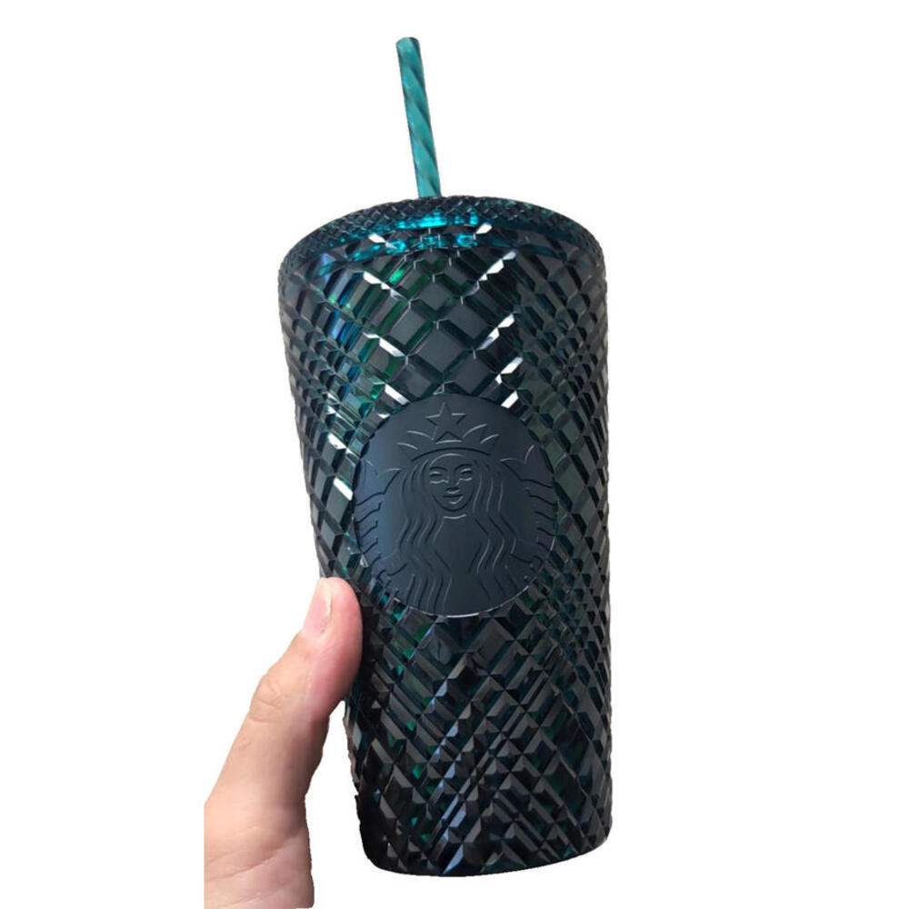 NEW Starbucks 2021 Blue Green Jeweled 16oz Grande Cold Cup Tumbler Dark Teal